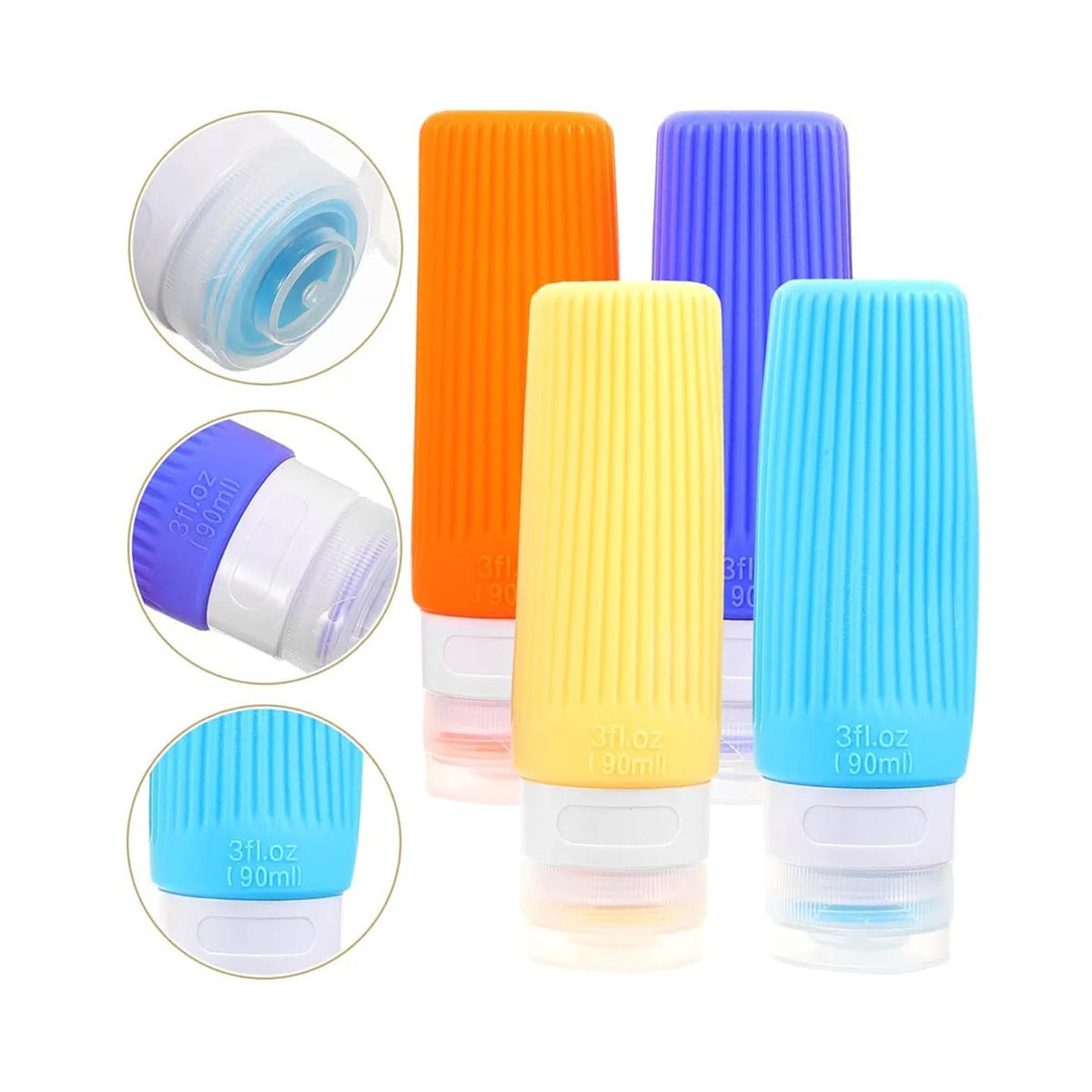 Parts of Travel Toiletry Bottle Set.
