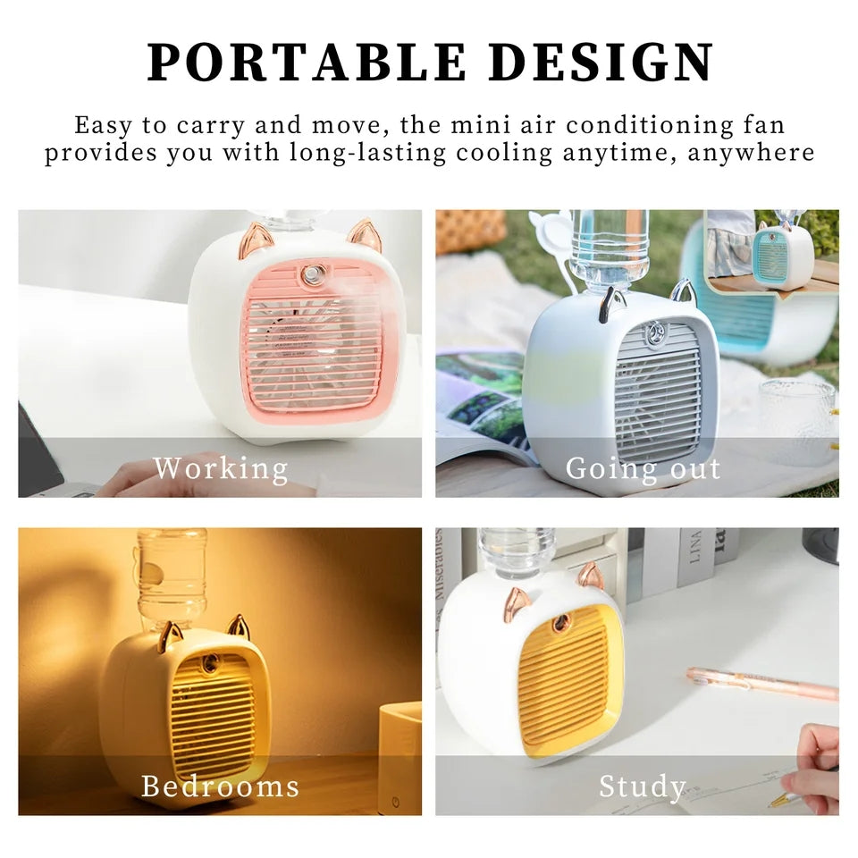 Mini Spray Cooling Fan, Portable Air Conditioner Fan, Mini Desktop Humidifier Mini Spray Cooling Fan, Portable Air Conditioner Fan, Mini Desktop Humidifier
