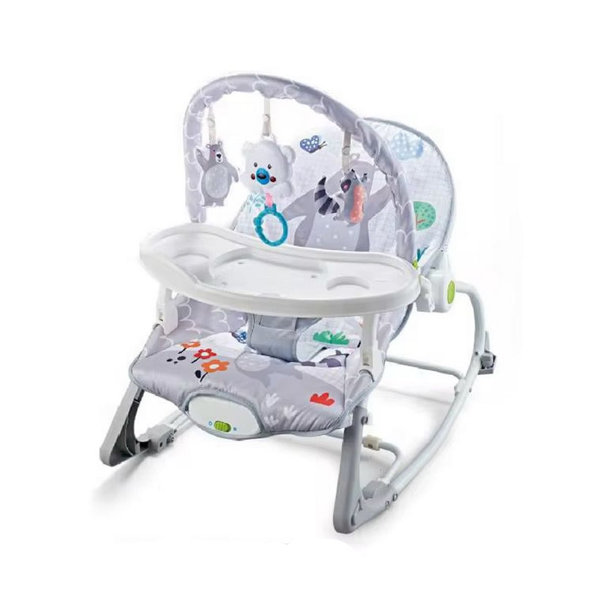 4 in 1 Baby Rocker Chair with Music, Vibration & Feeding Tray for 0 to