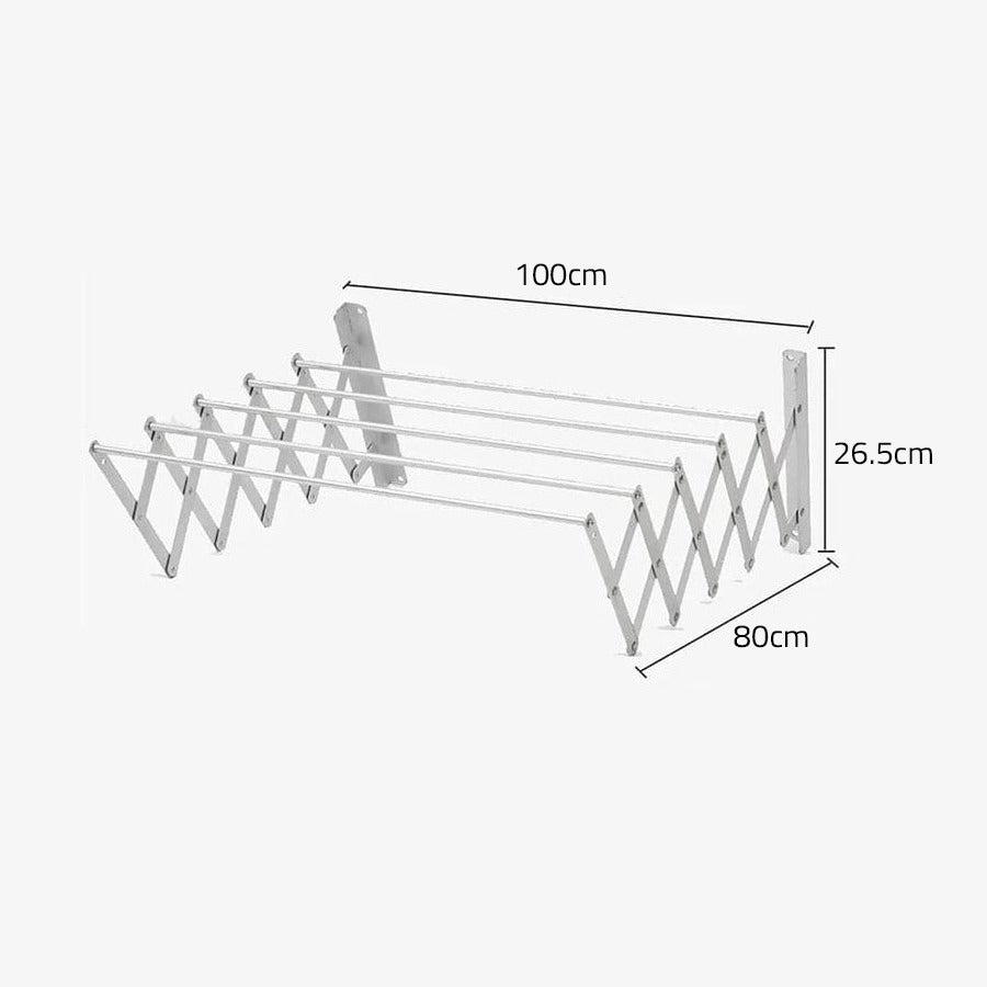 5-Bar Wall Mounted Extendable Clothes Hanger - Foldable Laundry Drying Rack 5-Bar Wall Mounted Extendable Clothes Hanger - Foldable Laundry Drying Rack