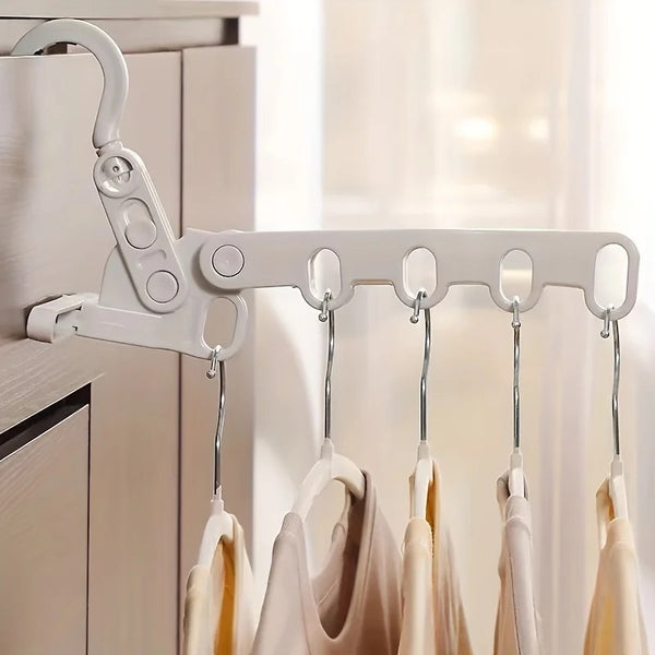Portable Foldable Clothes Hanger 5 Hole Hook for Indoor Outdoor Use
