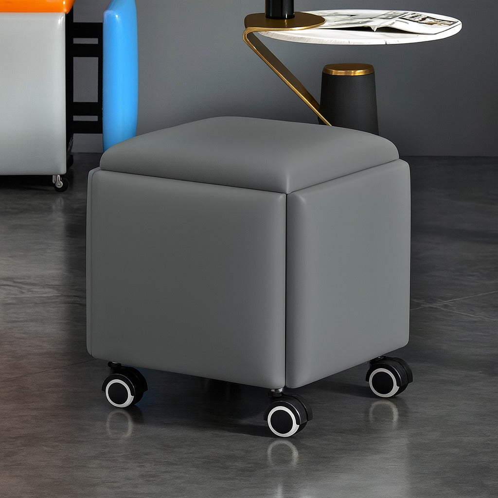 A 5-in-1 Nesting Ottoman Stool.
