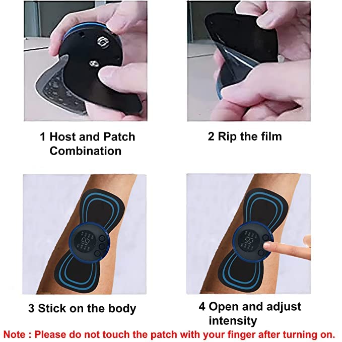 EMS Electric Neck Stretcher Massager, Muscle Pain Relief Pulse Cervical Massage Patch Acupuncture Muscle Stimulator