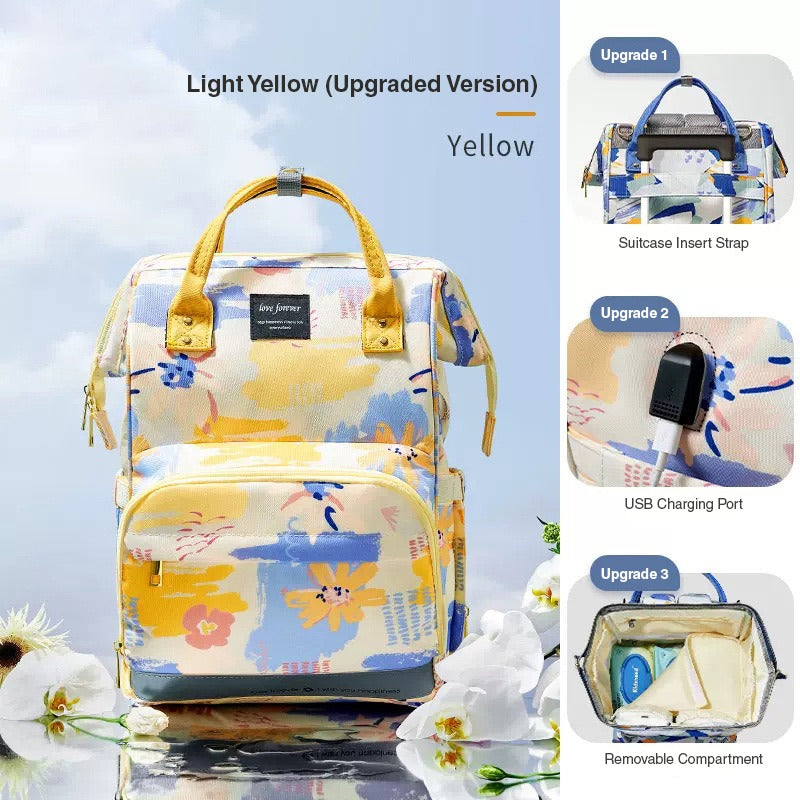 Stylish Waterproof Mummy Backpack - Yellow