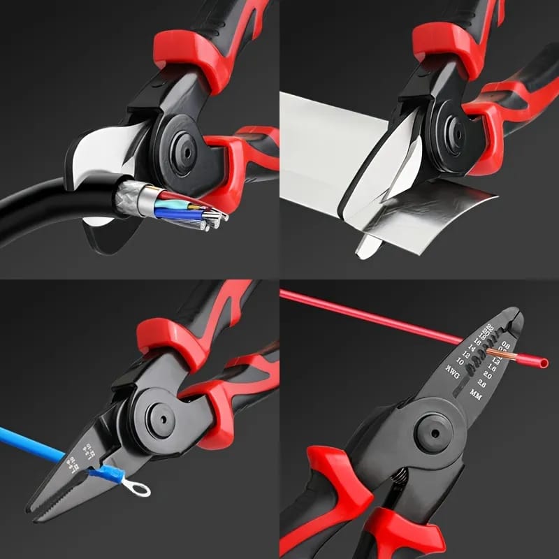 Cutting Different Type Of Wires Using 5 In 1 Multifunctional Plier Tool Set.