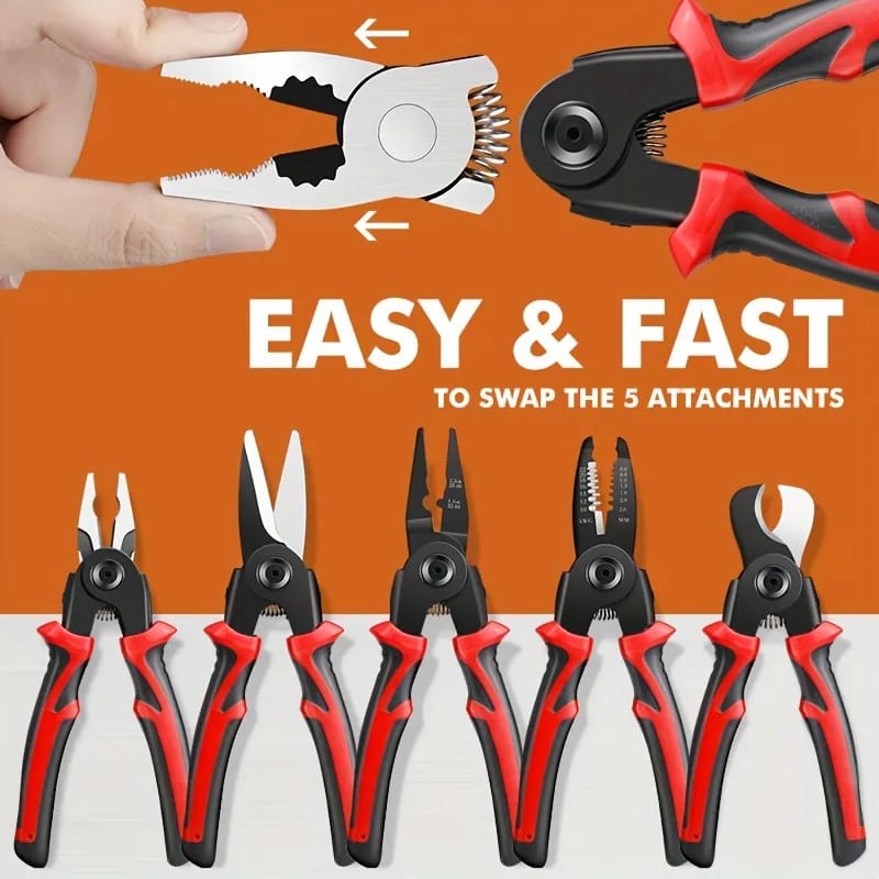 A Person is Fixing 5 In 1 Multifunctional Plier Tool Set.