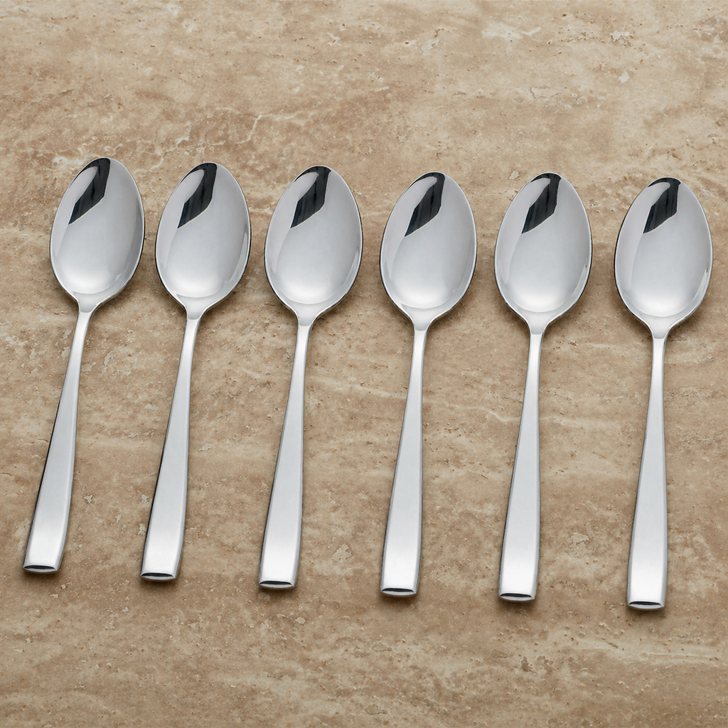 6-Piece Stainless Steel Spoon Set, Dining Tableware Dessert & Tea Spoons 6-Piece Stainless Steel Spoon Set, Dining Tableware Dessert & Tea Spoons