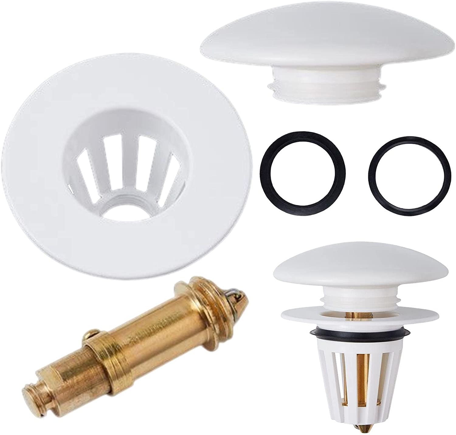 Different parts of the Bathroom Sink Stopper Drain Filter with Hair Catcher