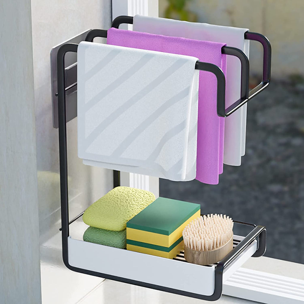 Wall Mounted Kitchen Storage Stand Sink Rack Sponge Drainer Organizer Wall Mounted Kitchen Storage Stand Sink Rack Sponge Drainer Organizer