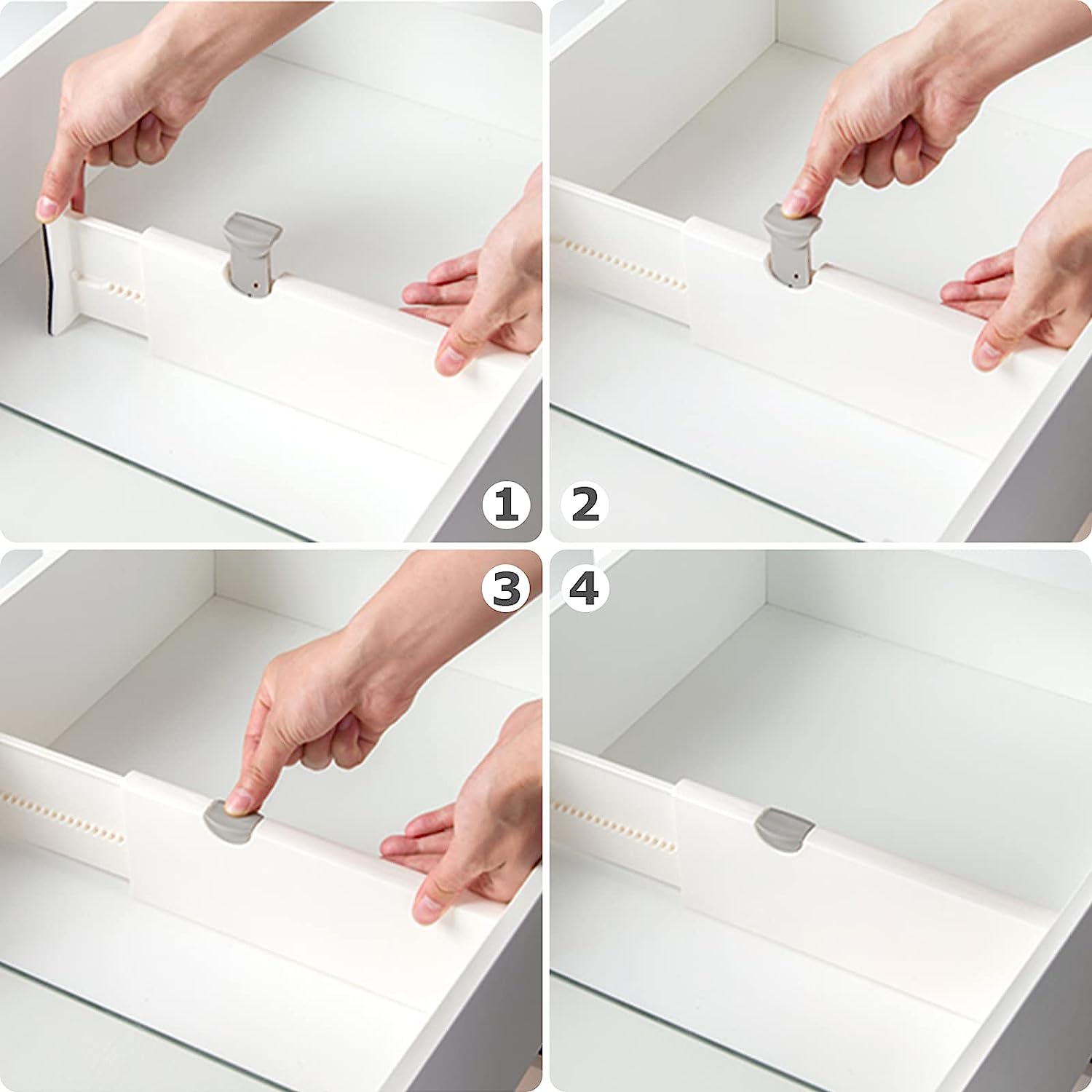 Expandable Adjustable Drawer Separator, Shelf Partition Divider Organizer