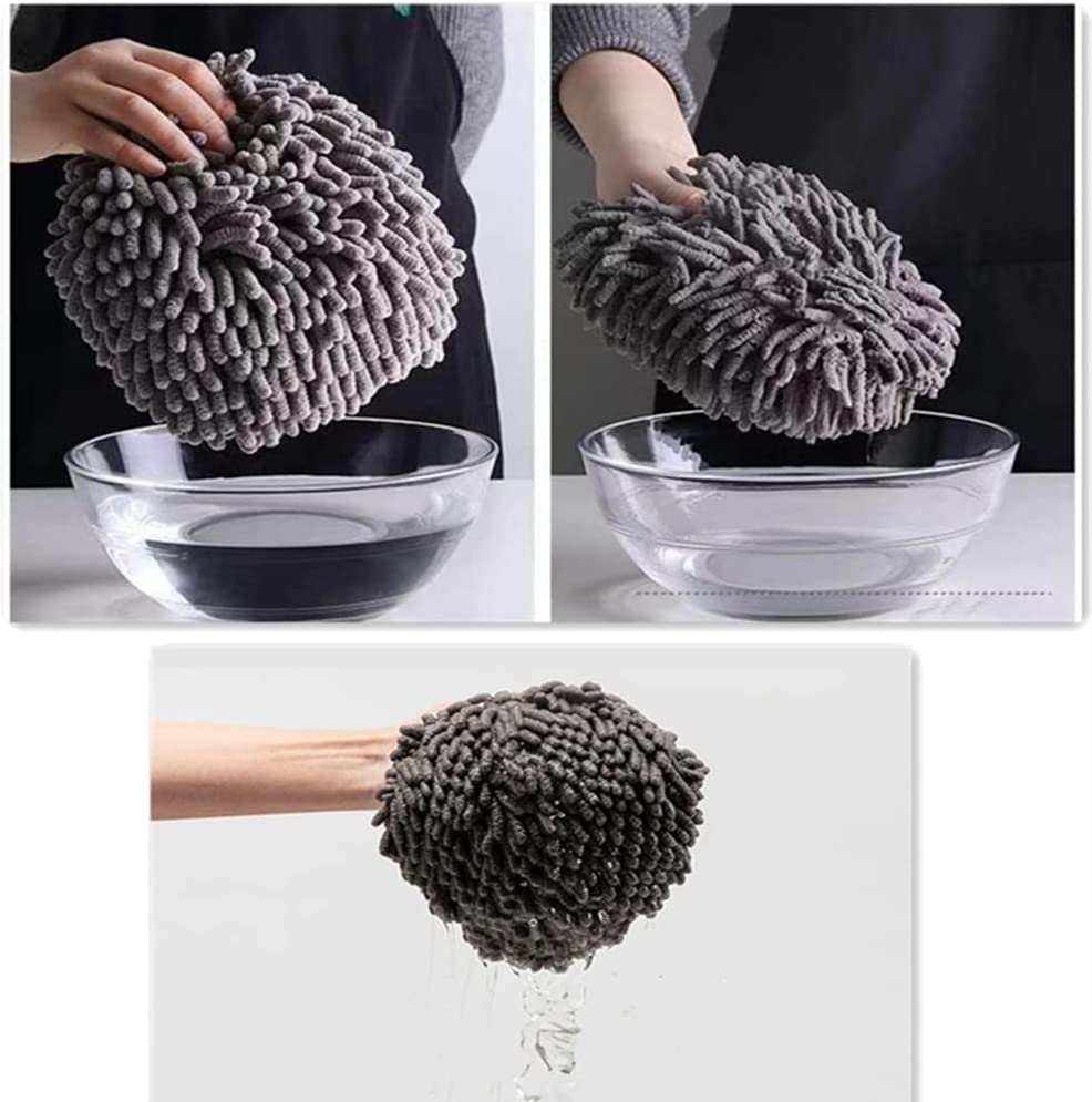 Quick Dry Chenille Hand Towel, Fluffy Soft Absorbent Microfiber Towel With Hanging Loops Quick Dry Chenille Hand Towel, Fluffy Soft Absorbent Microfiber Towel With Hanging Loops