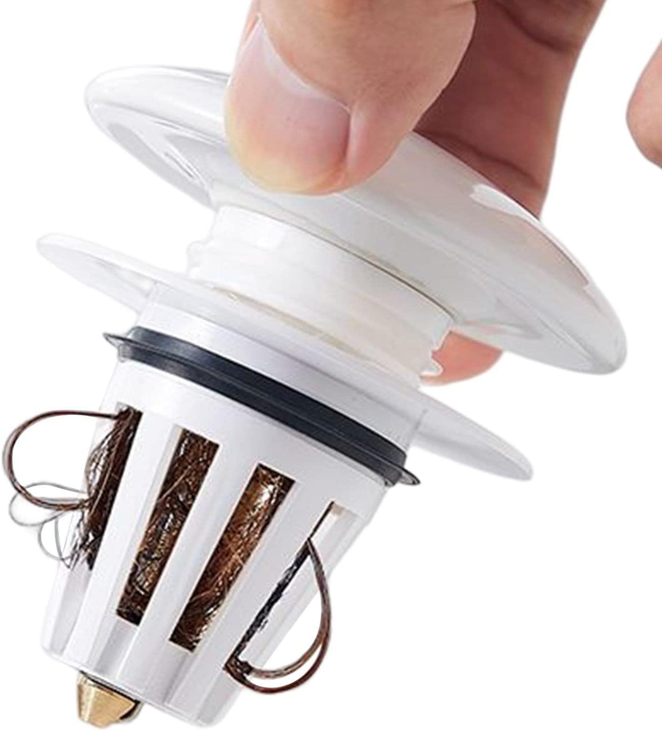 Close-up view of a Bathroom Sink Stopper Drain Filter with Hair Catcher