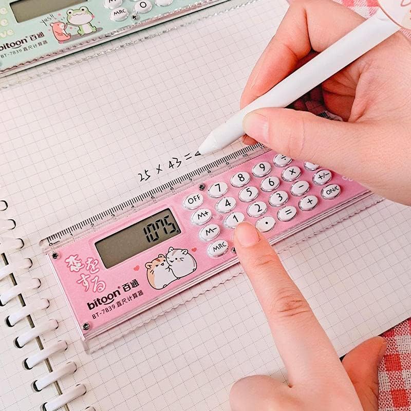 Cartoon Design 15 CM Scale with Digital Calculator for Kids