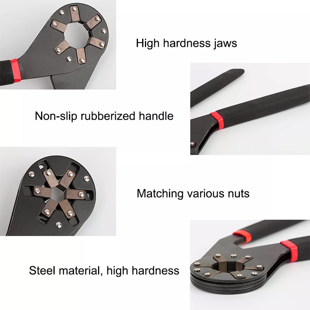 ifferent features of the 6 Inches Universal Magic Wrench, a multifunctional bionic adjustable hexagon spanner