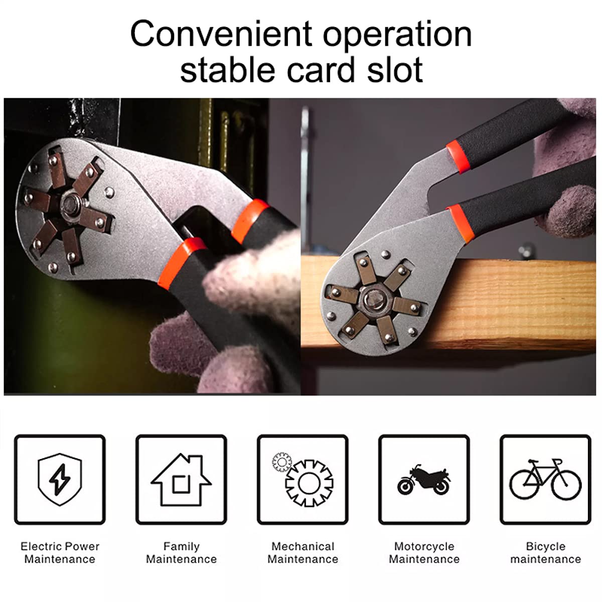 The 6 Inches Universal Magic Wrench, a multifunctional bionic adjustable hexagon spanner, offers convenient operation and stable card slots