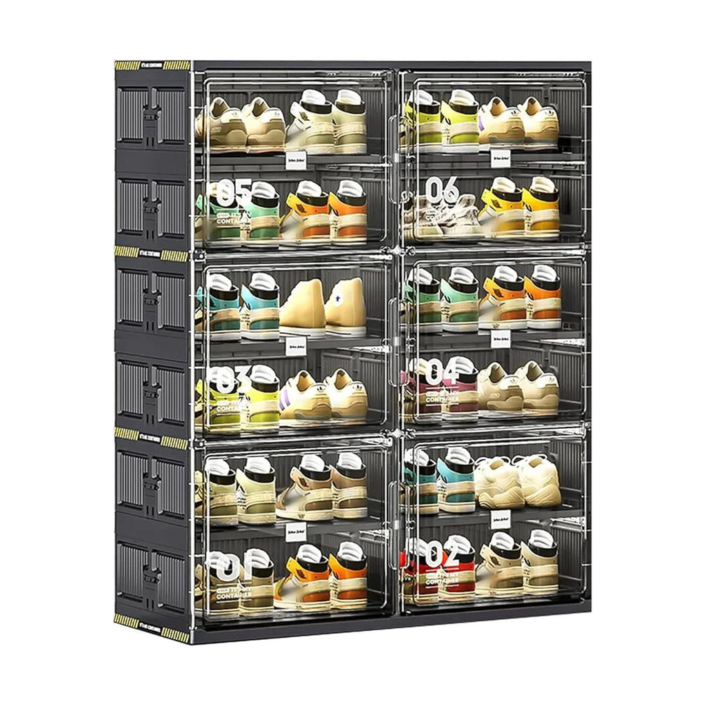 Locker With Shoe Rack Foldable Shoe Storage Cabinet Rack, Multi-Layer Shoe Organizer Shelf W