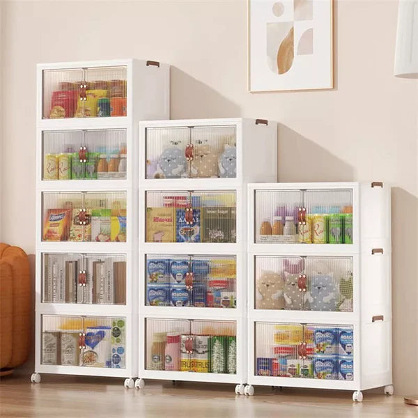 Easy Installation Multi-Layer Stackable Portable Storage Cabinet with Movable Wheels Easy Installation Multi-Layer Stackable Portable Storage Cabinet with Movable Wheels