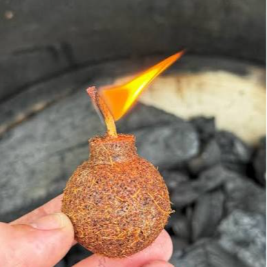 Coco Boom Coconut Shell Fire Starter – Natural Firelighter for BBQ, Camping & Fireplaces