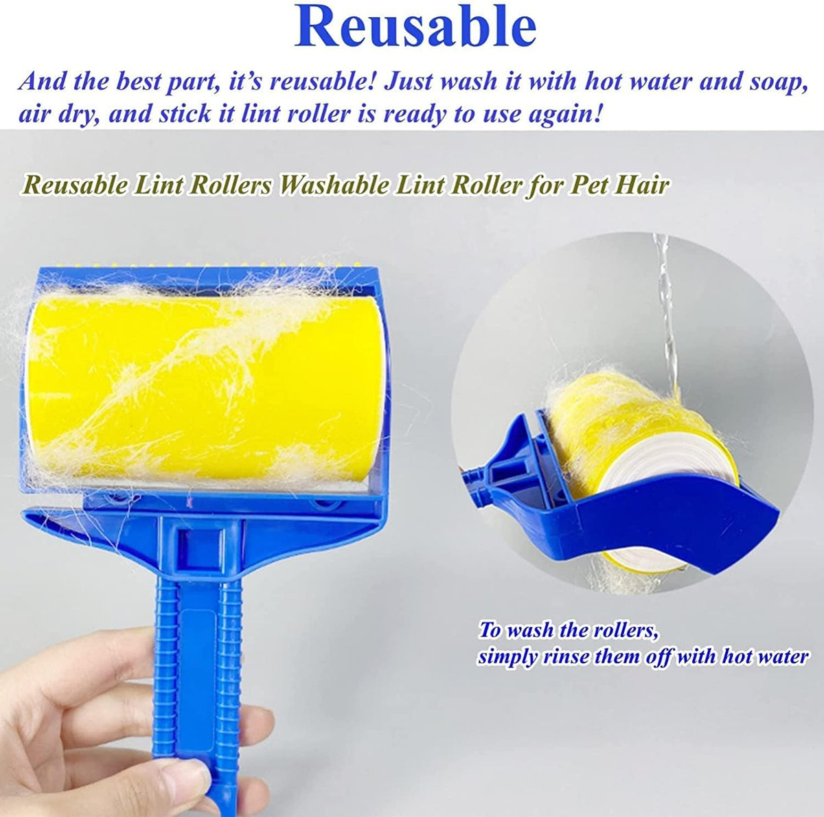 Washing Sticky Buddy Reusable Sticky Picker Upper Roller with hot water and soap