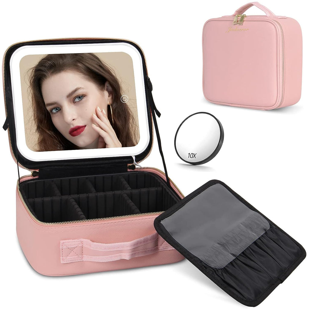 Portable Travel Makeup Cosmetic Organizer Bag with LED Mirror Portable Travel Makeup Cosmetic Organizer Bag with LED Mirror