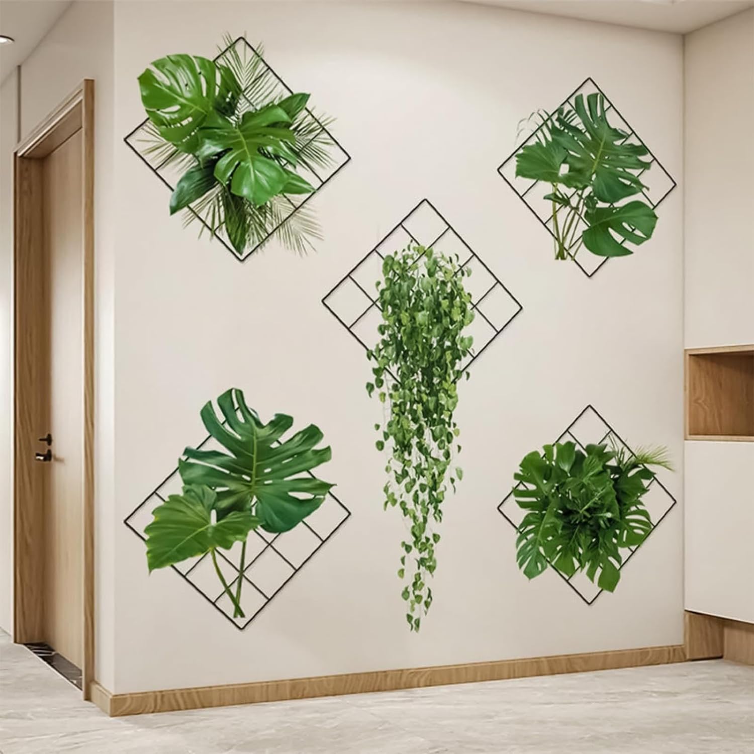 Artificial Plant Indoor Wall Art, Green Leaves Home Decor in Home