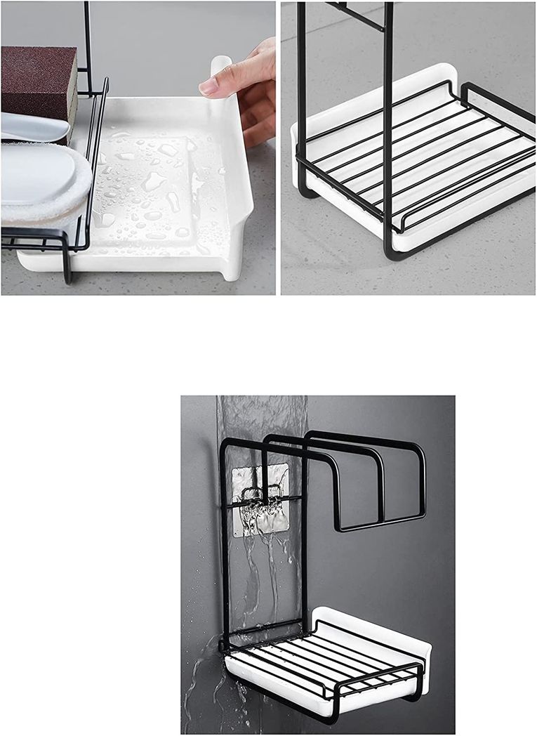 Wall Mounted Kitchen Storage Stand Sink Rack Sponge Drainer Organizer Wall Mounted Kitchen Storage Stand Sink Rack Sponge Drainer Organizer