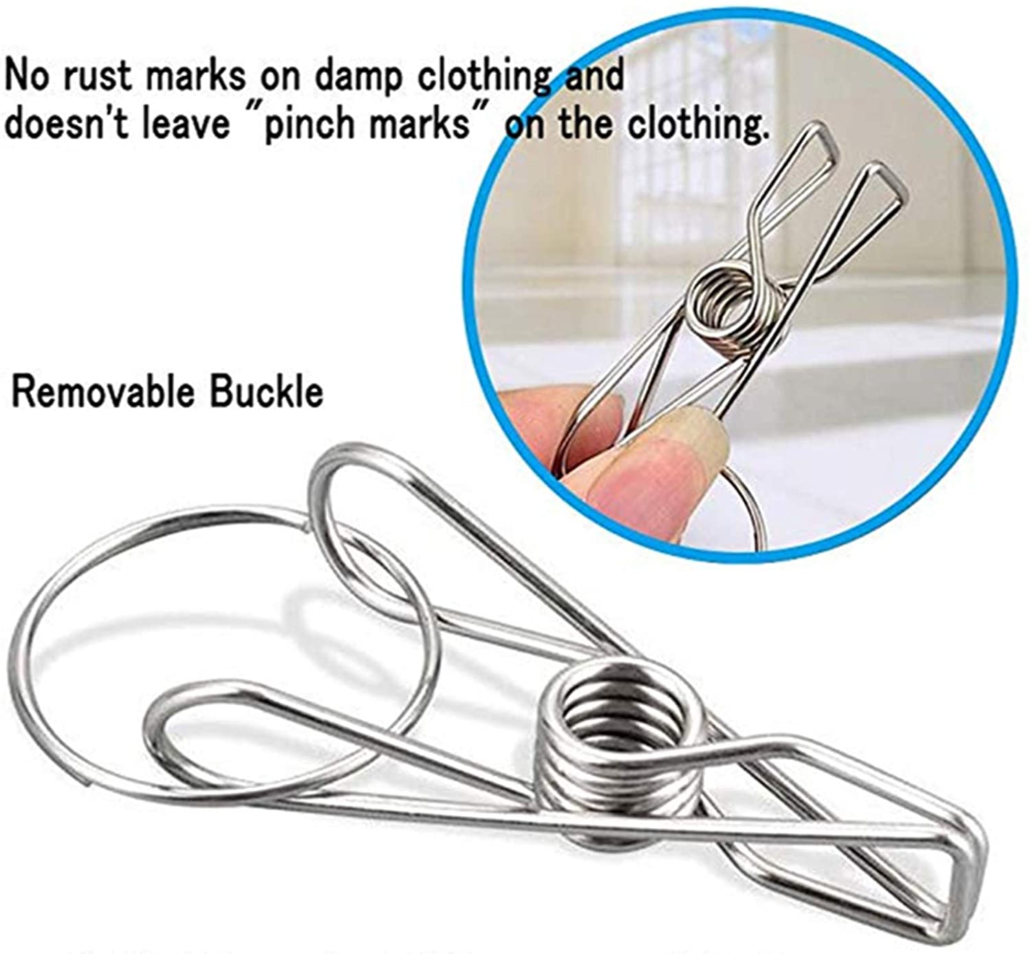 20 Clips Stainless Steel Clothes Drying Hanger, Underwear Socks Clothing Rack Clips