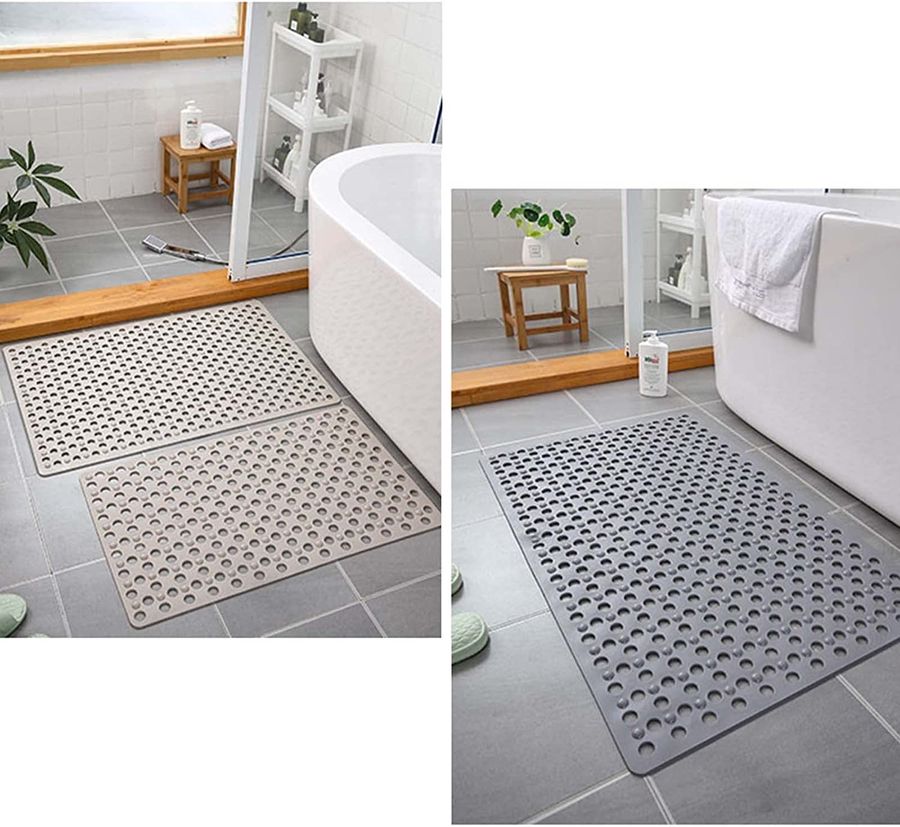 Non-slip extra-long bathroom shower mat  placed in the bathroom
