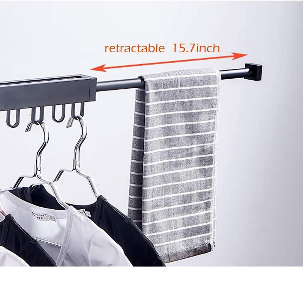 Extendable Wall Mount Clothes Drying Rack, Retractable Collapsible Dry