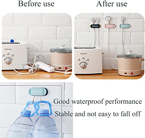 4 Pcs Sticky Hook Plug Holder and Cable Organizer Thread Holder 4 Pcs Sticky Hook Plug Holder and Cable Organizer Thread Holder