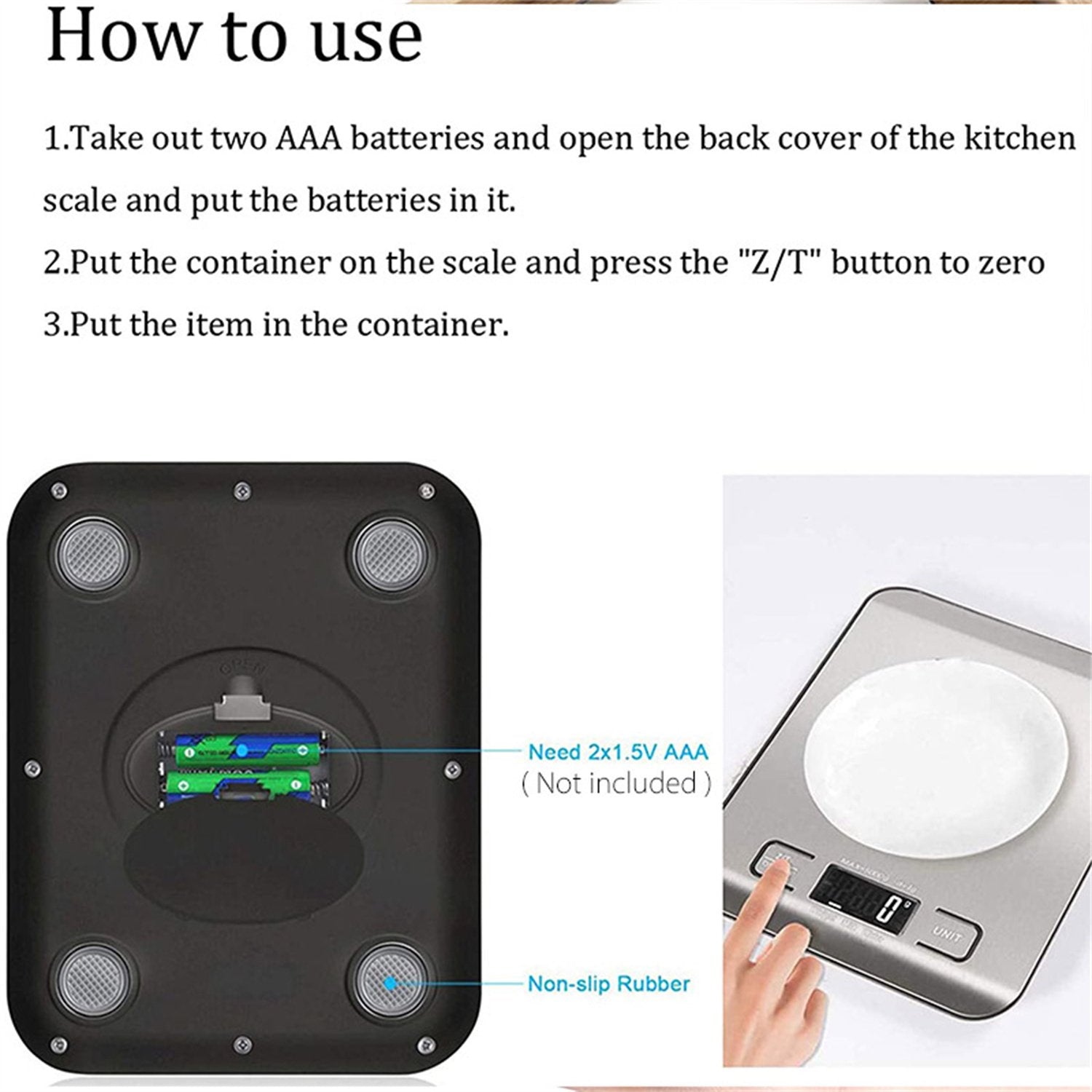 Kiaitre Digital Food Scale - 11lb/5kg Kitchen Scales Digital