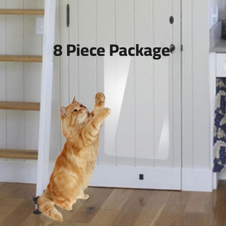 A Cat is Trying to Scratch a Furniture Which is Protected With Pet Scratch Guard Furniture Protector Sticker.