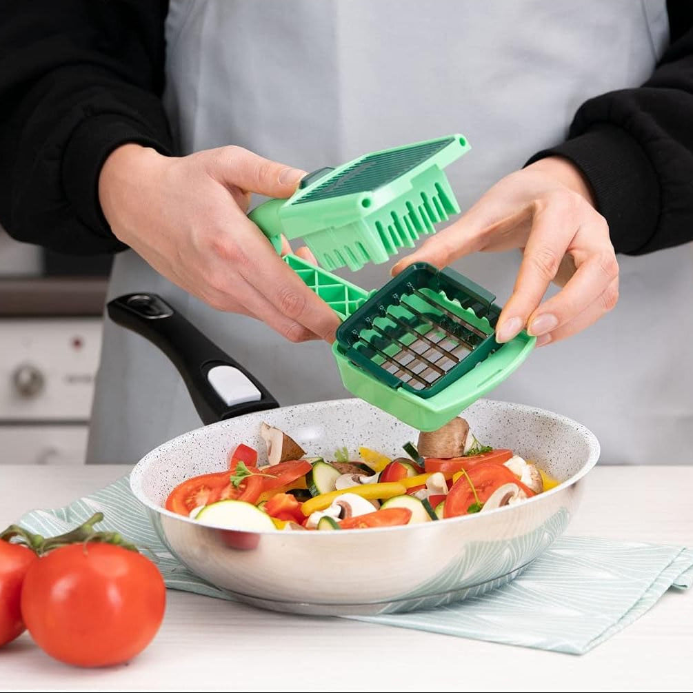 8 in 1 Vegetable Cutter Slicer Grater and Julienne Kitchen Mandoline Set with Container