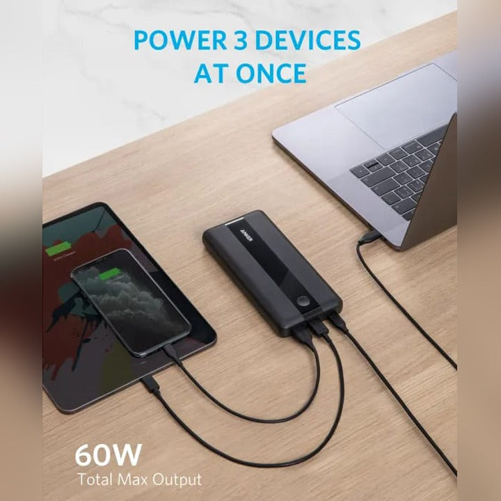 Charging 3 Devices Using ANKER PowerCore III 19K High-Speed Portable Laptop Charger.