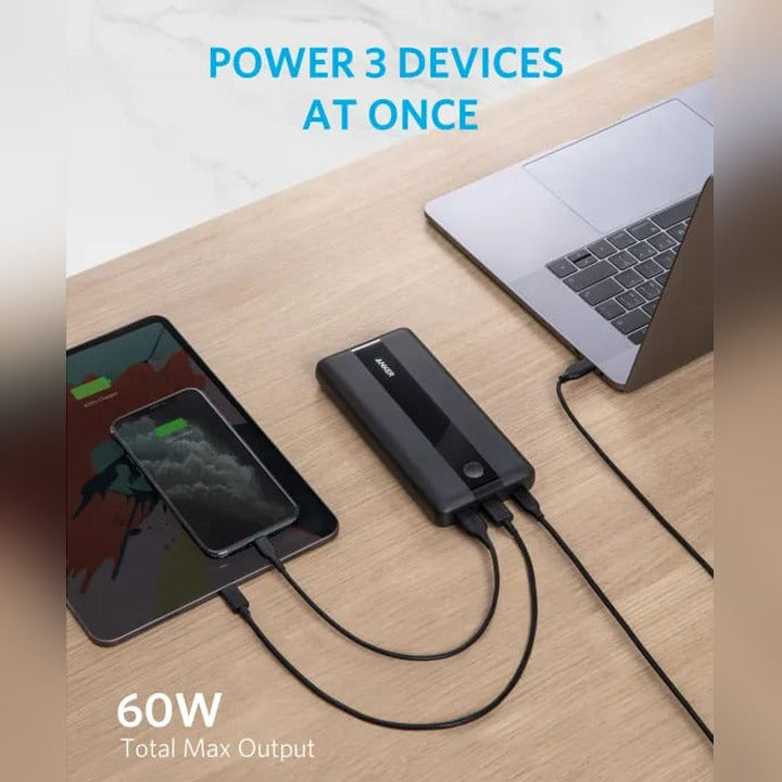 Anker PowerCore III بنك طاقة بقدرة 60 واط، شاحن محمول عالي السرعة للحواسيب المحمولة Anker PowerCore III بنك طاقة بقدرة 60 واط، شاحن محمول عالي السرعة للحواسيب المحمولة