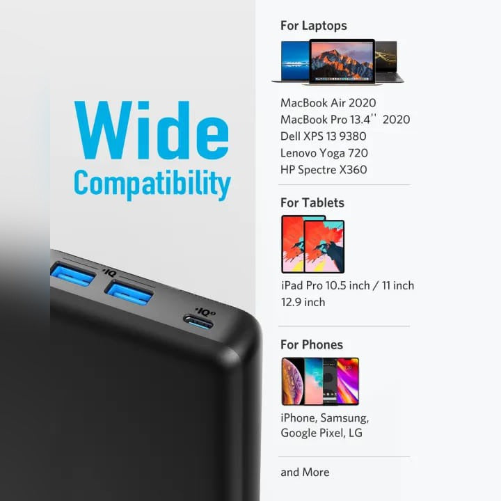 Anker PowerCore III بنك طاقة بقدرة 60 واط، شاحن محمول عالي السرعة للحواسيب المحمولة Anker PowerCore III بنك طاقة بقدرة 60 واط، شاحن محمول عالي السرعة للحواسيب المحمولة