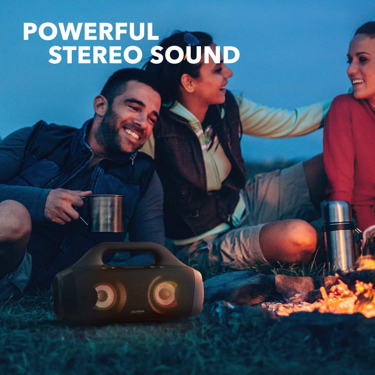 A Gang Enjoys Music From ANKER Soundcore SELECT PRO Portable Waterproof Speaker.