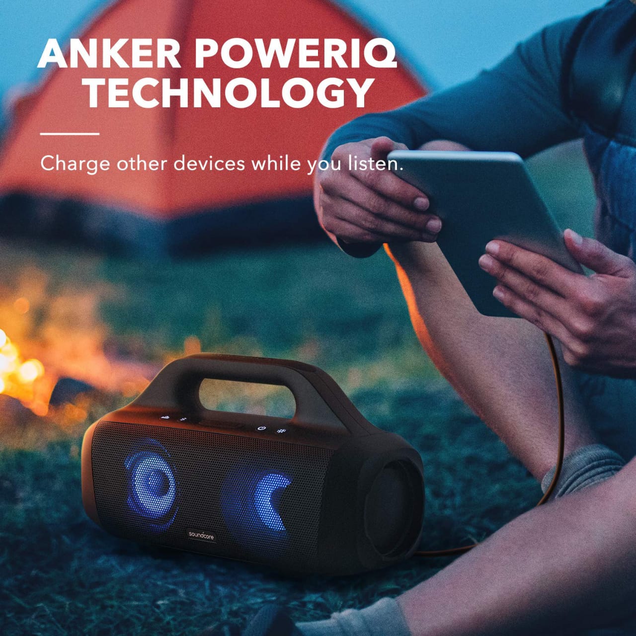 A Person Hearing Music From ANKER Soundcore SELECT PRO Portable Waterproof Speaker.