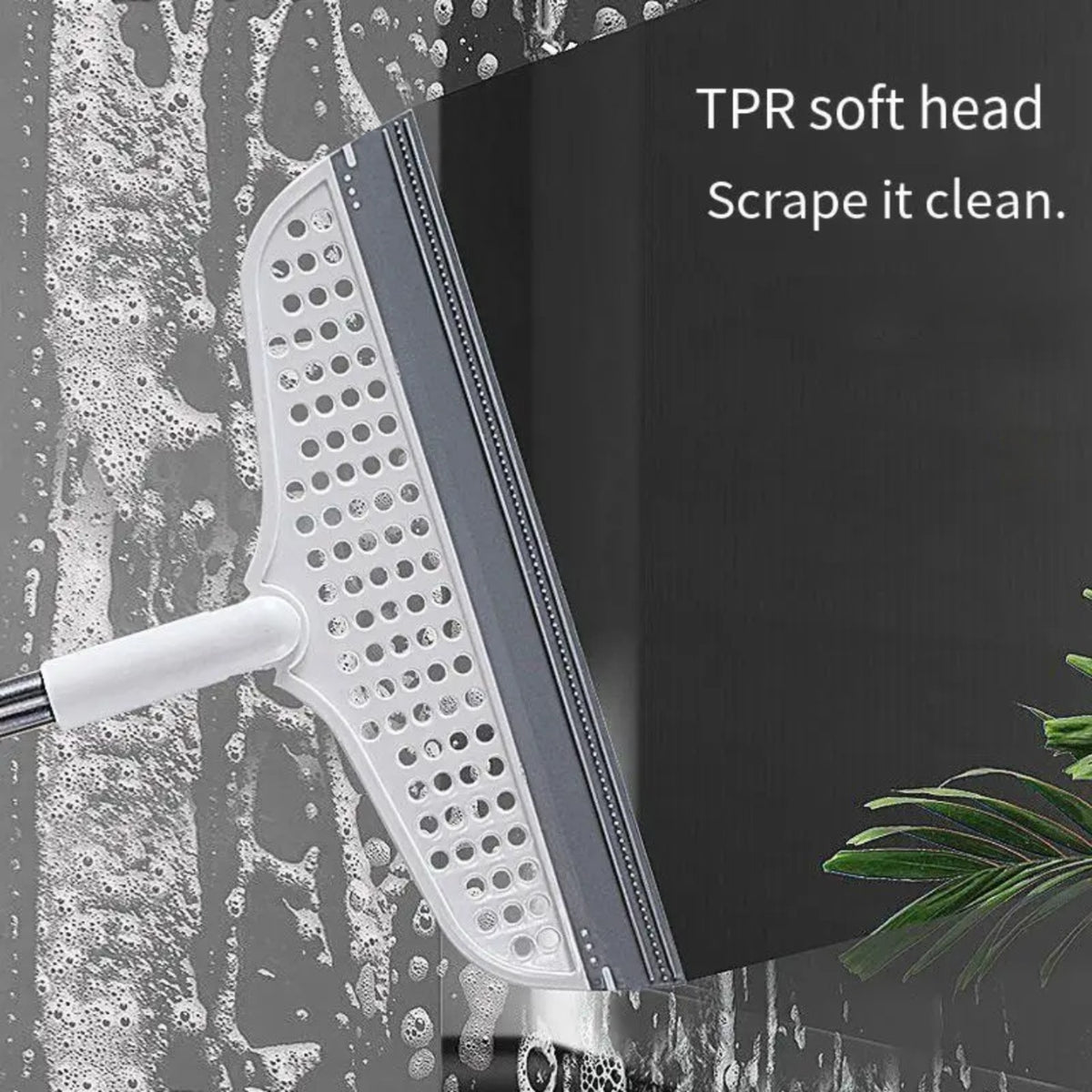A Floor Wiper Mop is Used to Clean Glass.