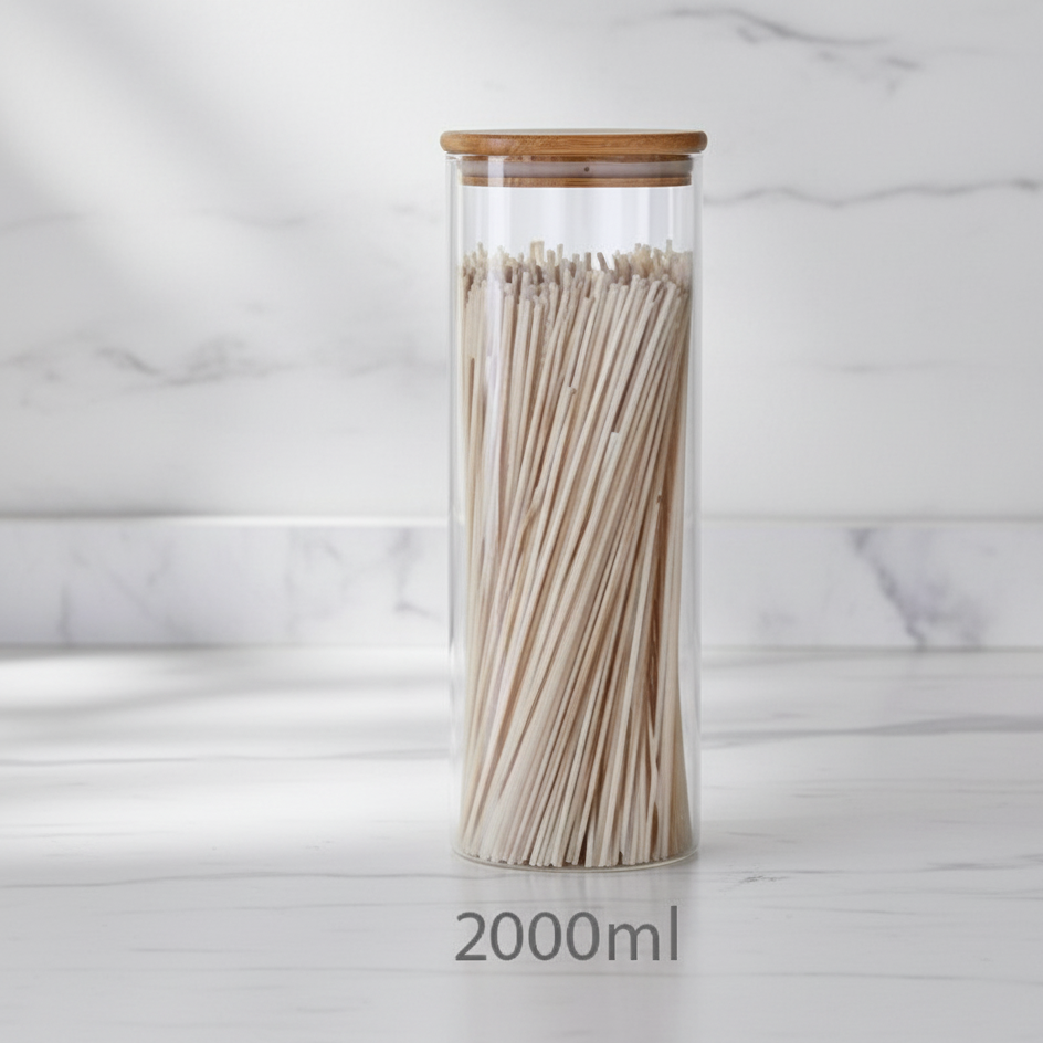 A Glass Storage Jar is Filled with Vermicelli.
