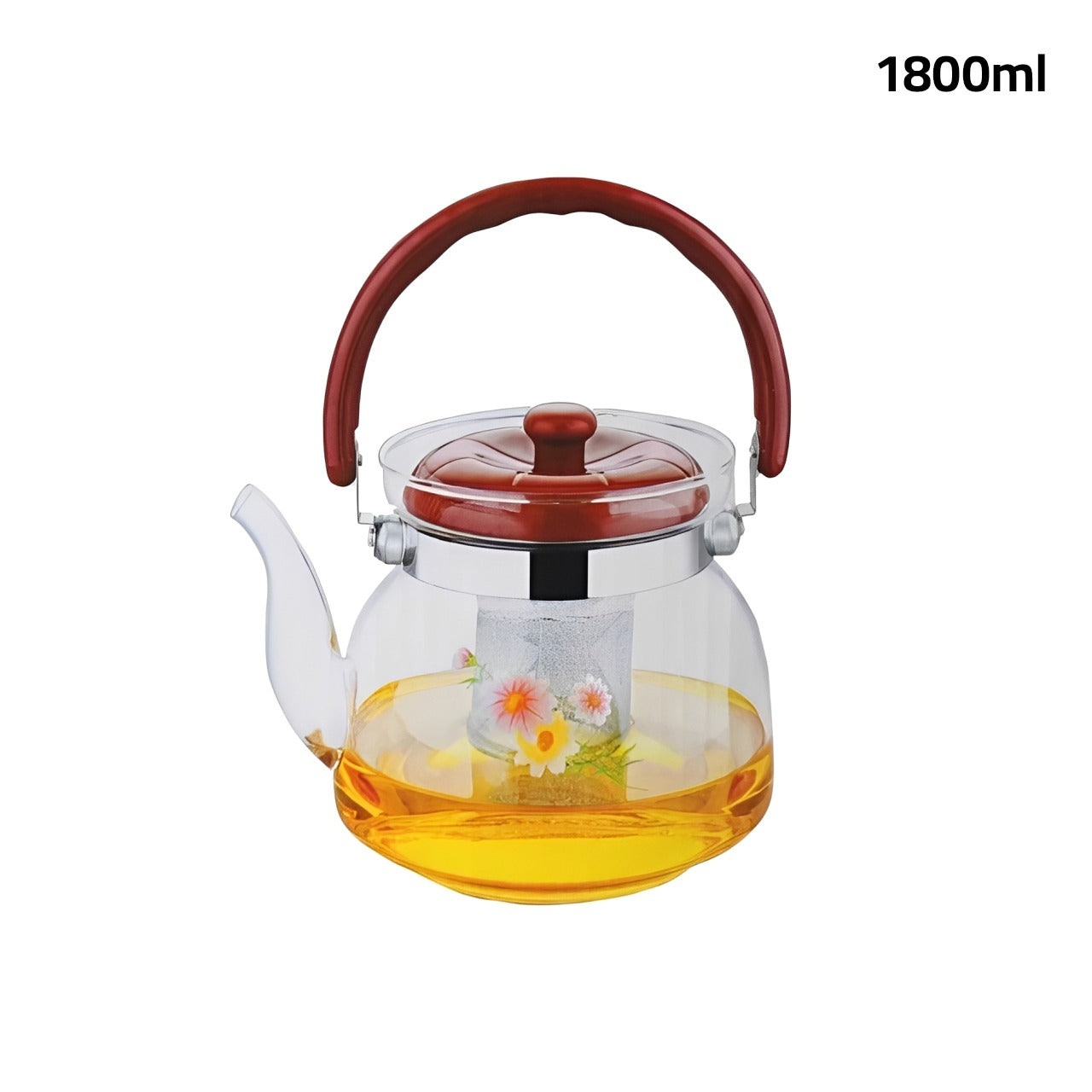 A Glass Tea Jug & Coffee Pot with Tea.