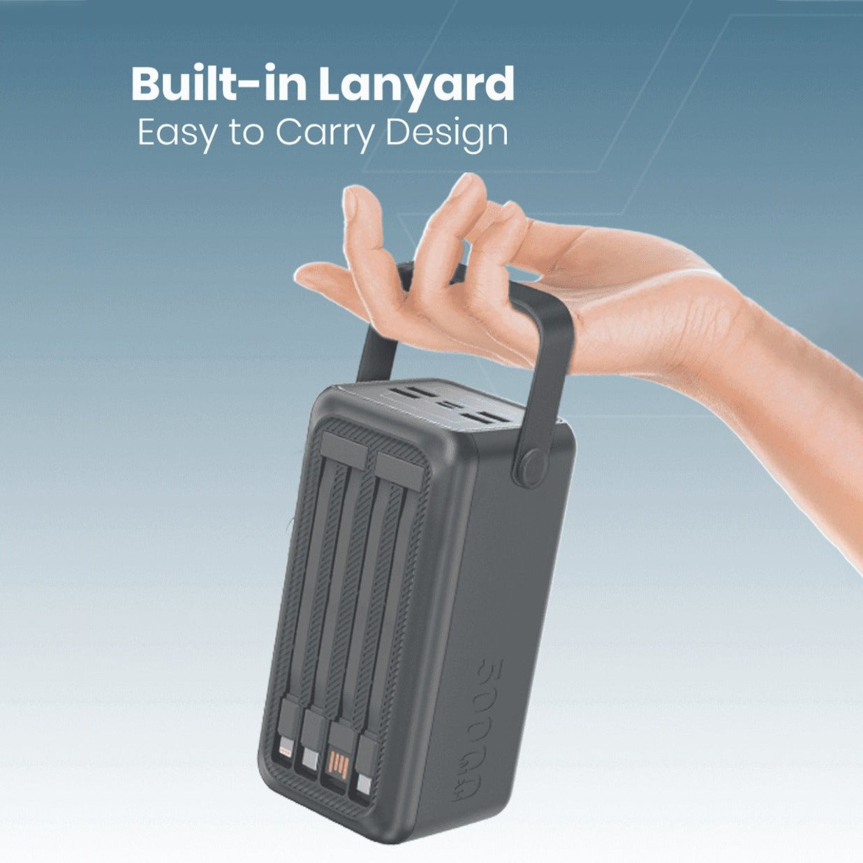 A Person is Holding A Moxedo Lite 50,000mAh Mini Power Station.