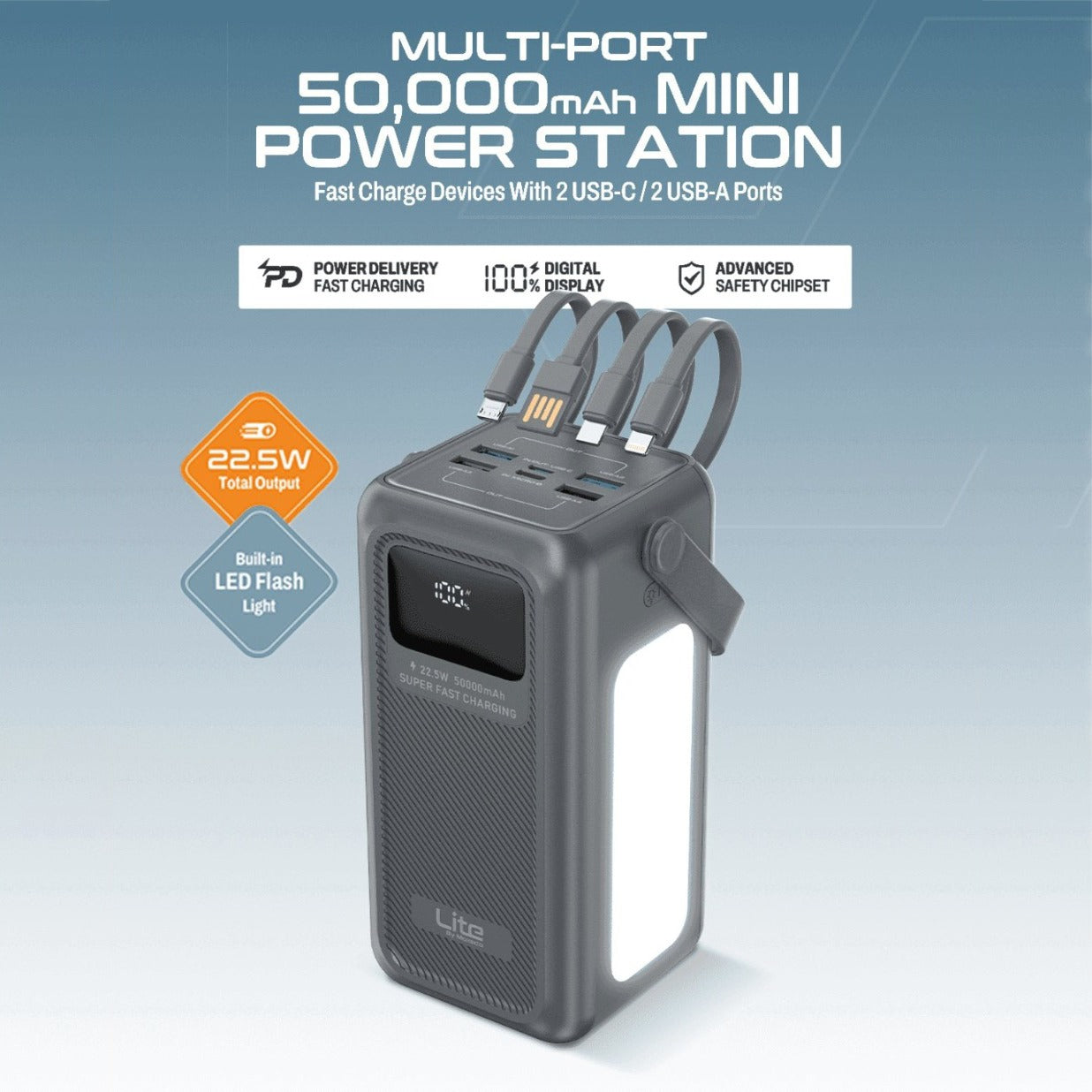 A Moxedo Lite 50,000mAh Mini Power Station.