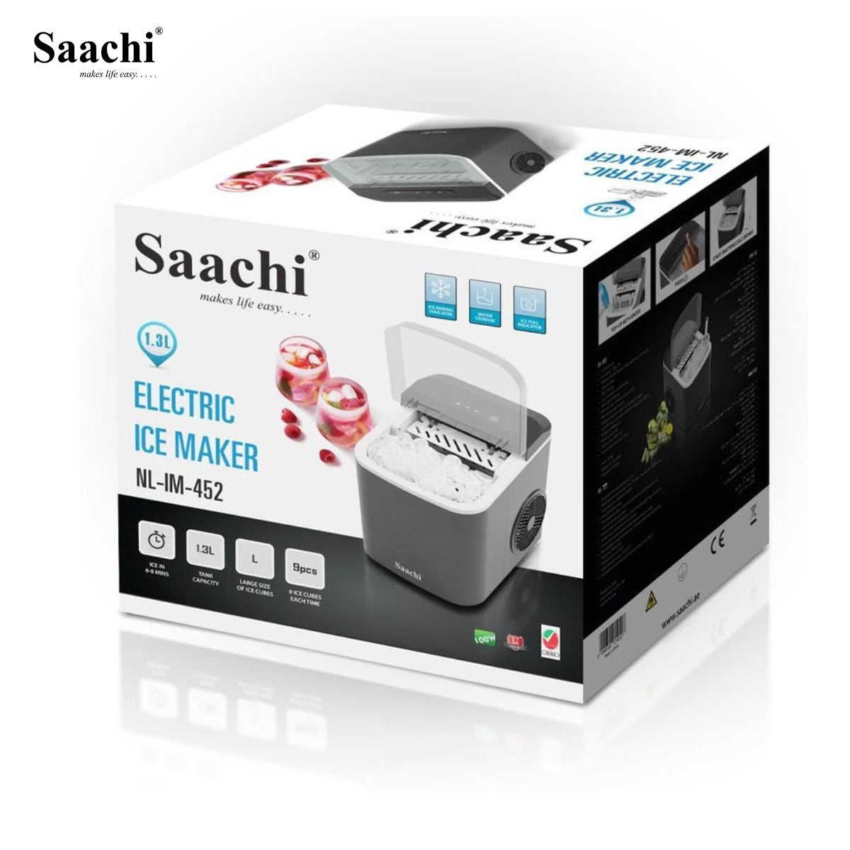 Package Of A Saachi Electric Ice Maker NL-IM-452.