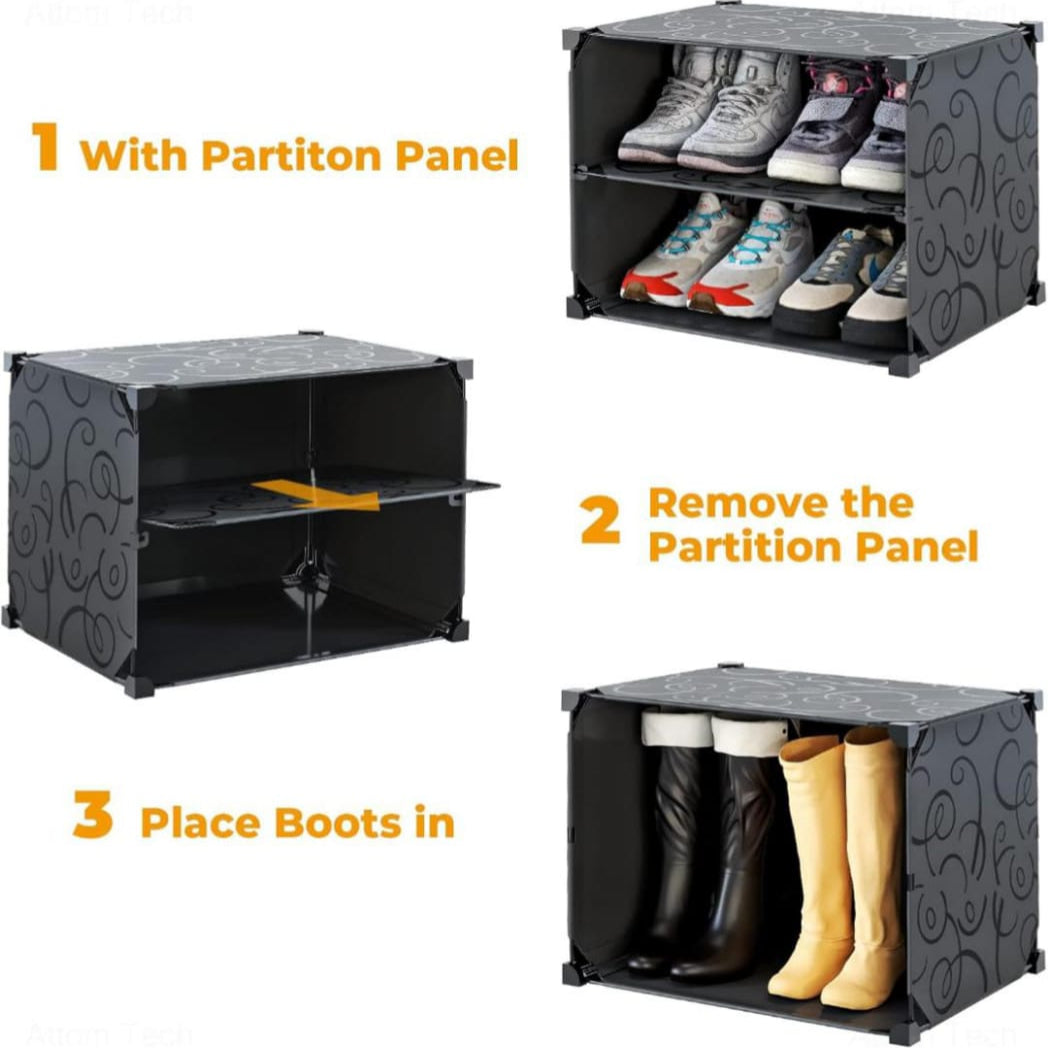 Parts Of A Shoe Storage Cabinet with Shoes are Organized in it.