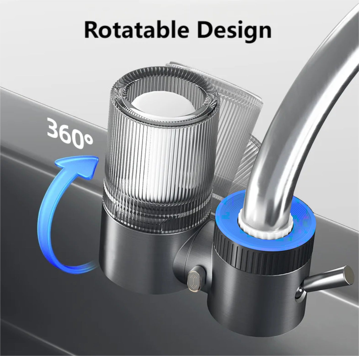 A Tap Water Purifier is Connected to Kitchen Faucet.