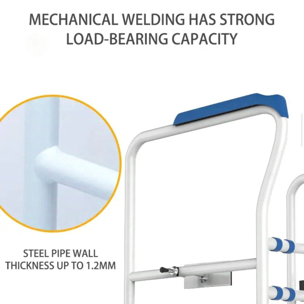Toilet Safety Rail, Adjustable Support Handrail for Elderly, Handicap, Disabled Standing Aid Toilet Safety Rail, Adjustable Support Handrail for Elderly, Handicap, Disabled Standing Aid