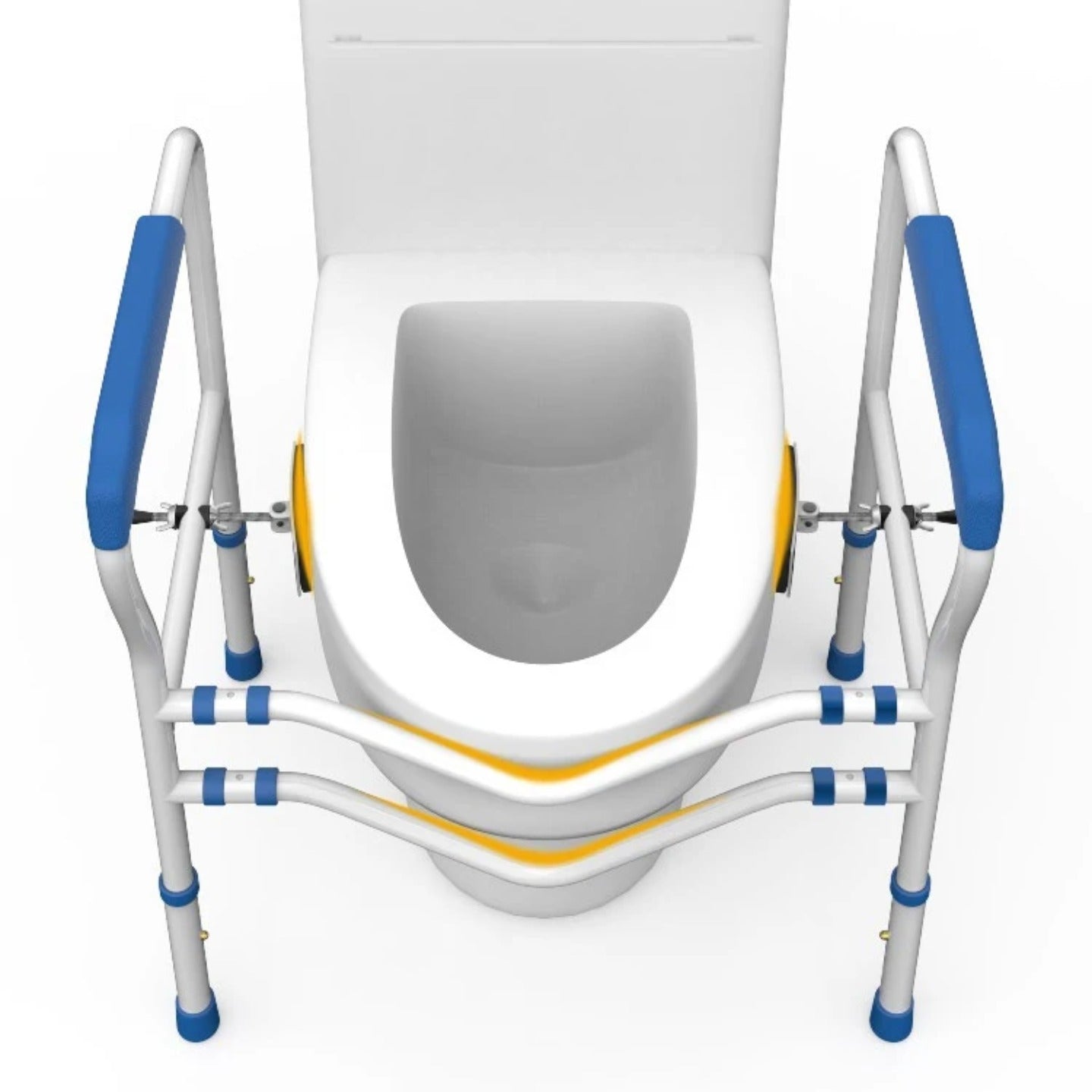 A Toilet Safety Rail is Attached to Closet.