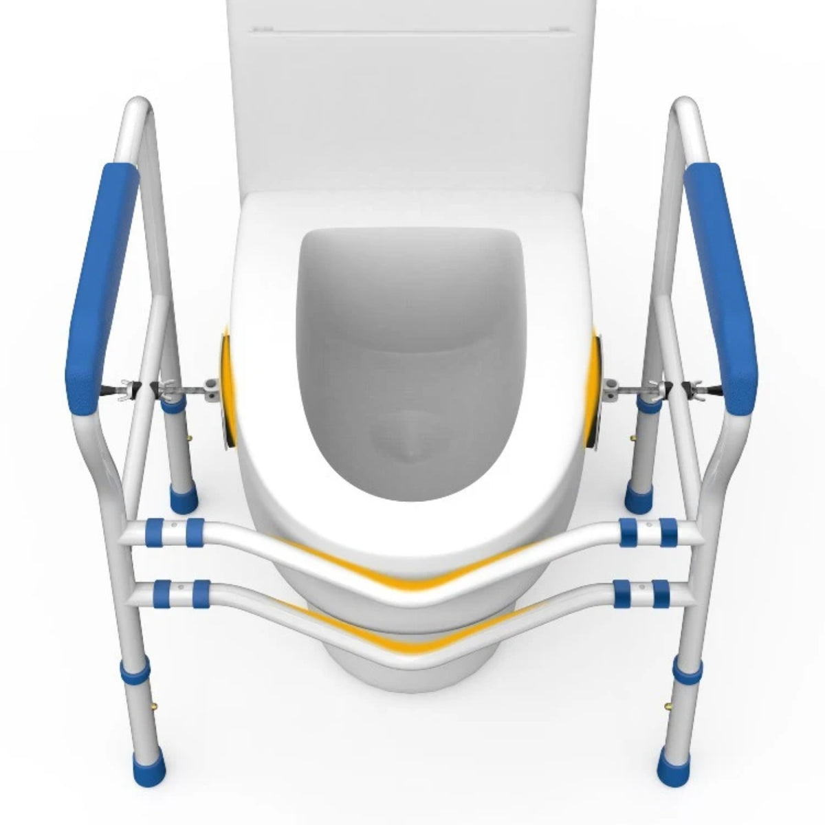 A Toilet Safety Rail is Attached to Closet.