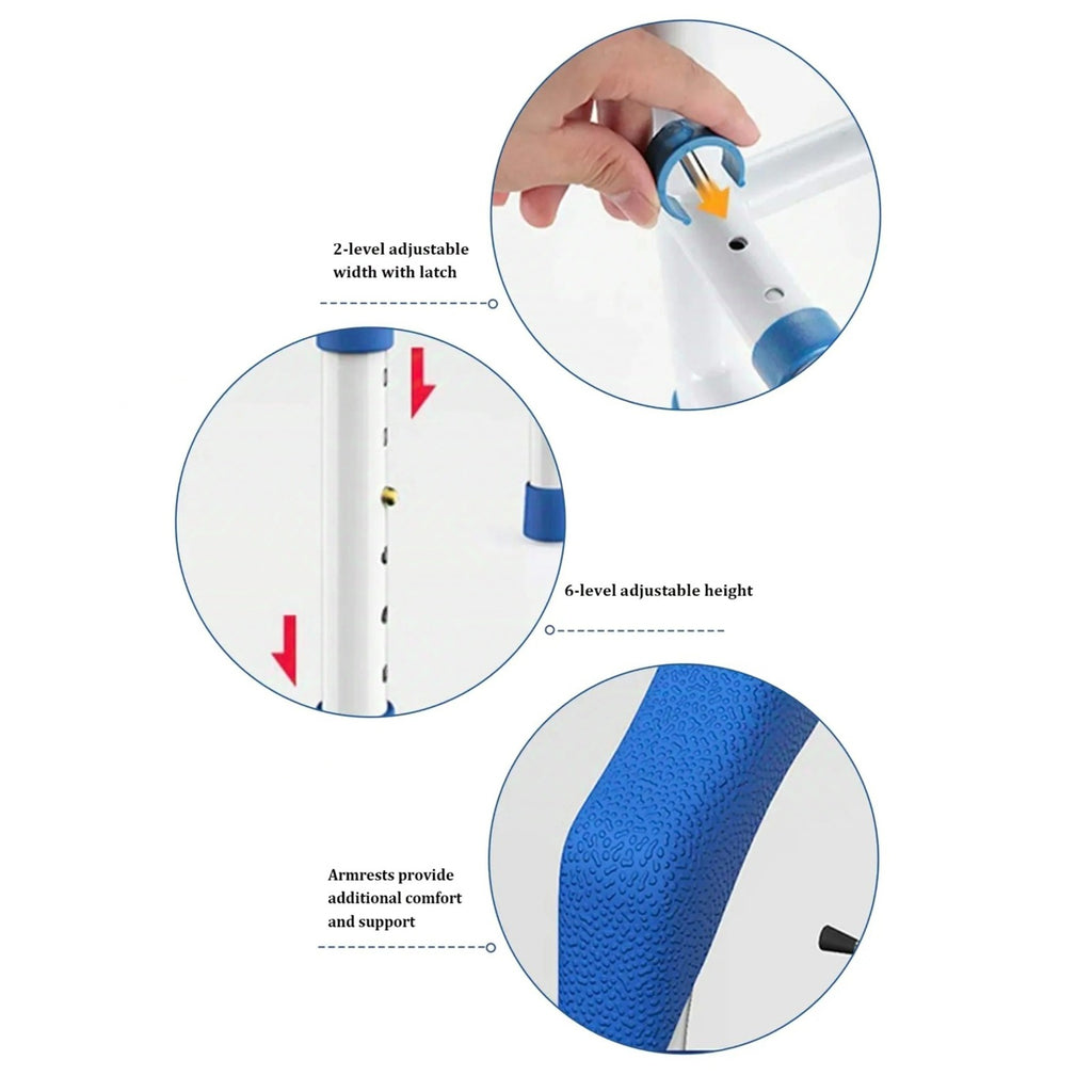 Toilet Safety Rail, Adjustable Support Handrail for Elderly, Handicap, Disabled Standing Aid Toilet Safety Rail, Adjustable Support Handrail for Elderly, Handicap, Disabled Standing Aid